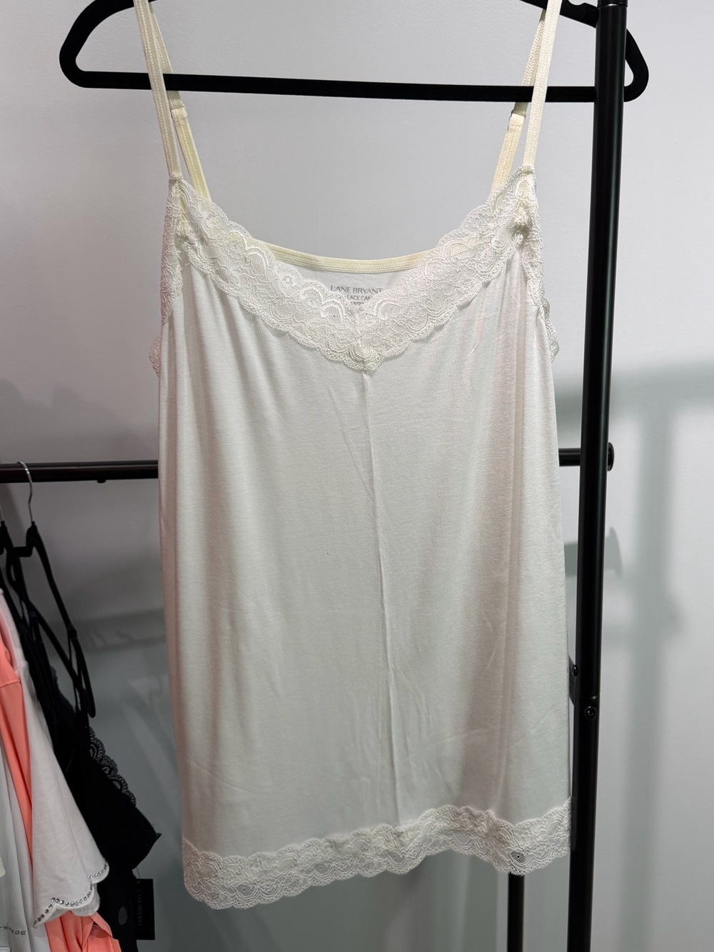 Lane Bryant Ivory Lace-Trim Camisole